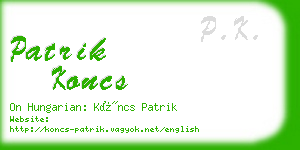 patrik koncs business card